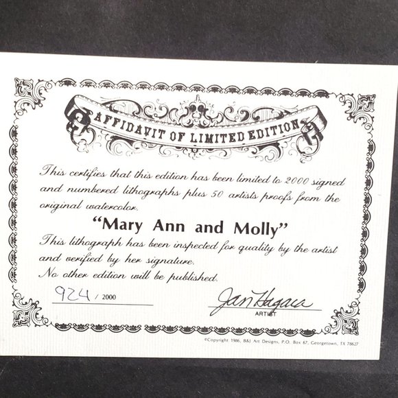 1986 Jan Hagara Signed/Numbered #924/2000 Litho - Picture 3 of 3